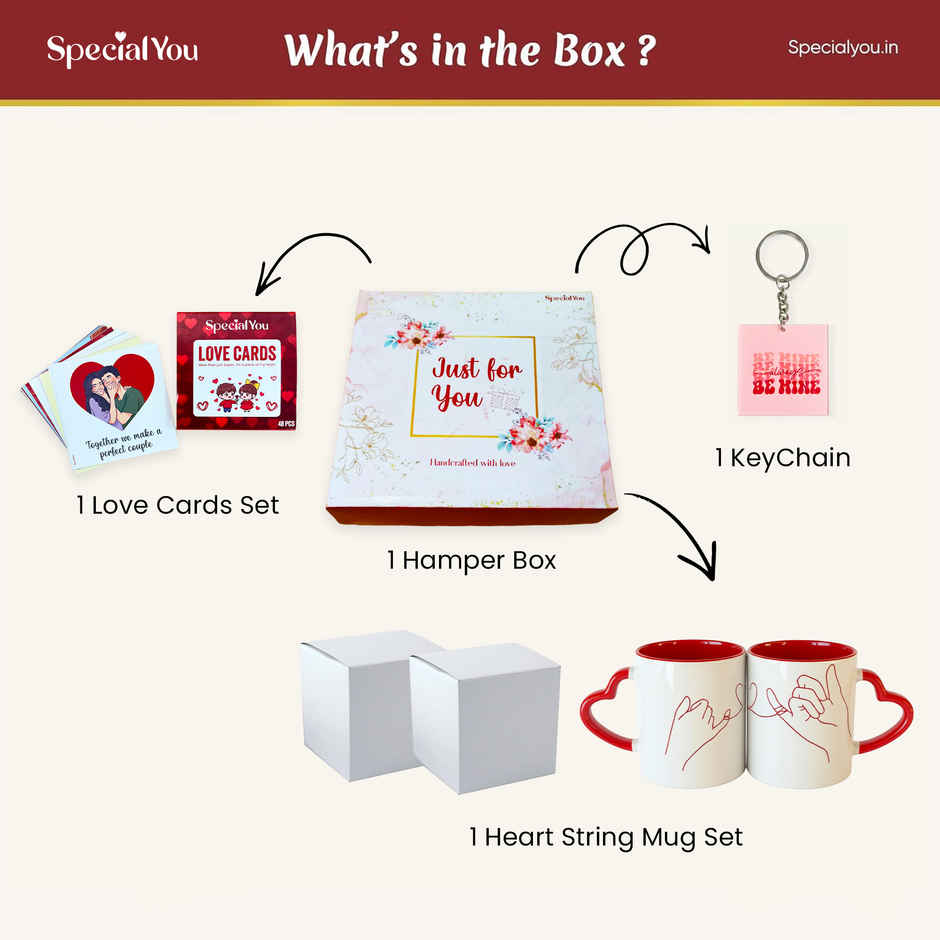 Couples Gift Hamper with Mugs, Keychain & Love Cards | Special You