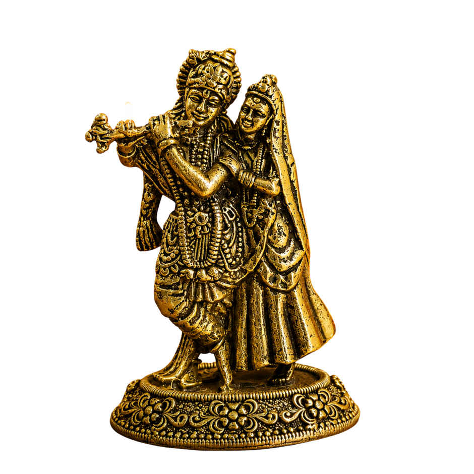 Pure Brass Radhe Krishna Idol | Estoria Collective