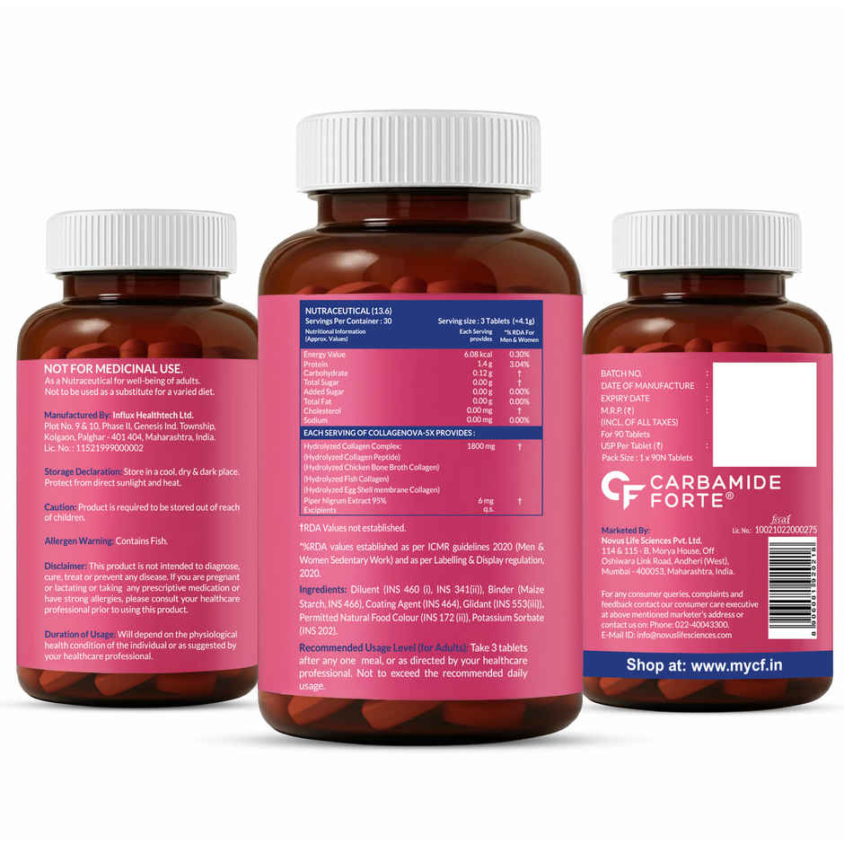 Carbamide Forte Multi Collagen Supplements For Skin Collagen Tablets For Women & Men Skin Supplement