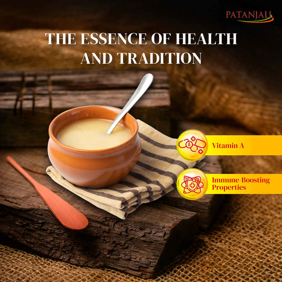 Patanjali Rich Cow Ghee Tetra Pack - Danedar, Rich Aroma, Cow Ghee