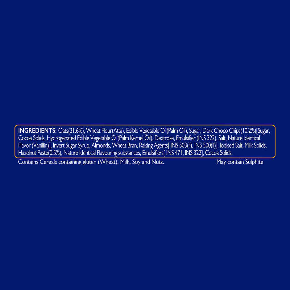 McVitie's Hobnobs Oats Hazelnut & Dark Choco-chip Cookies | 0% Maida & 31% Oats