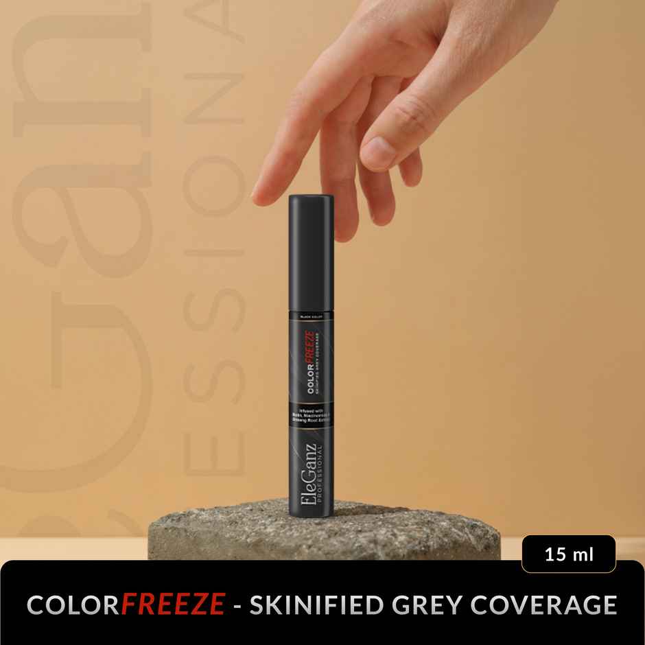 Eleganz Professional Hair Colorfix Gel - Root Touch Up, Bald Spot Fix, Niacinamide,Argan Oil - Black