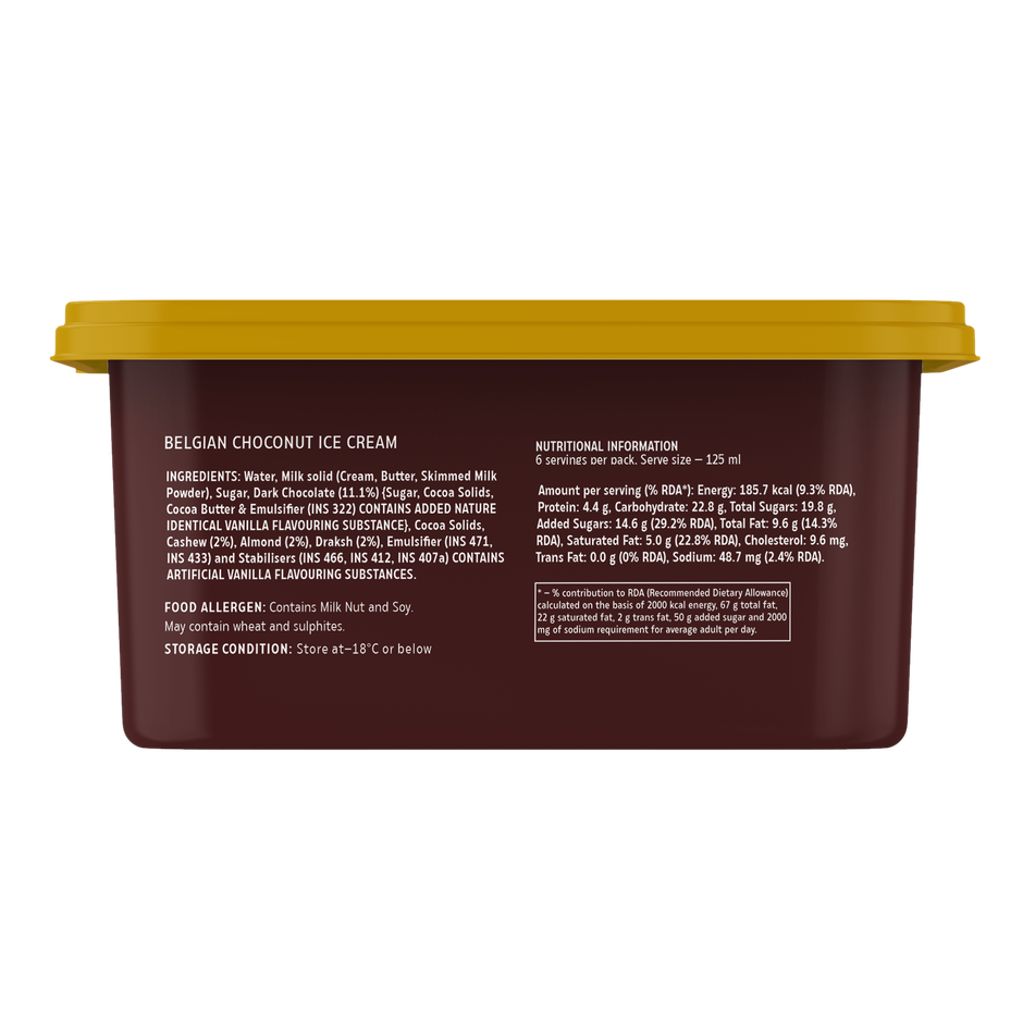 Hocco Belgian Choconut Ice Cream Tub Combo