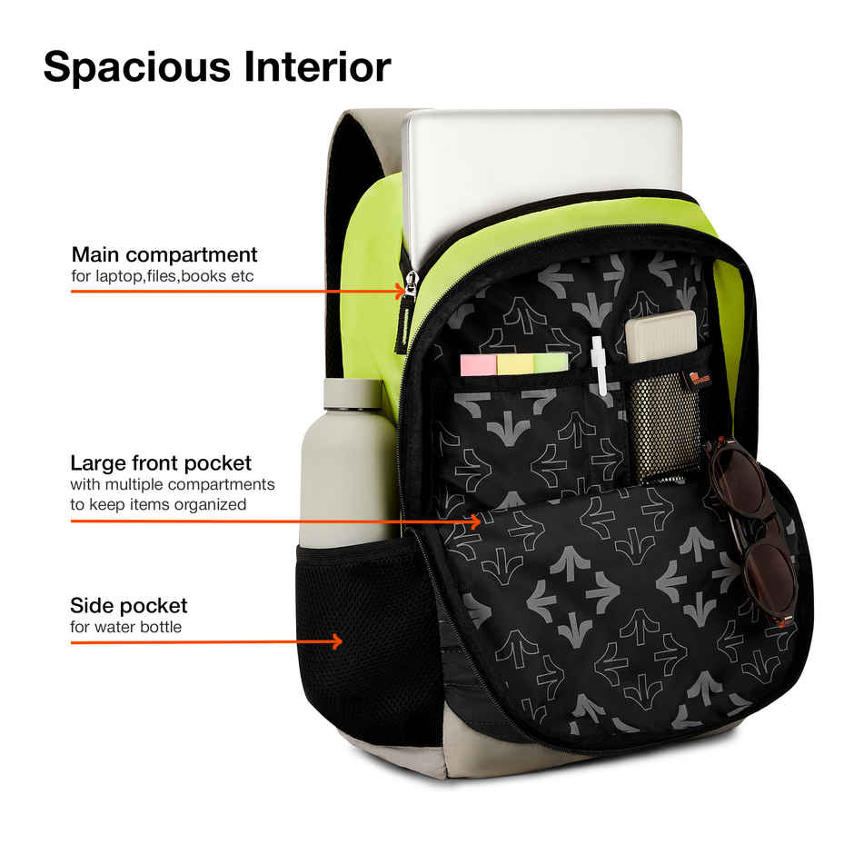 Nasher Miles Backpack for Unisex | Laptop Backpack | Casual Coding | Green Black - 31L