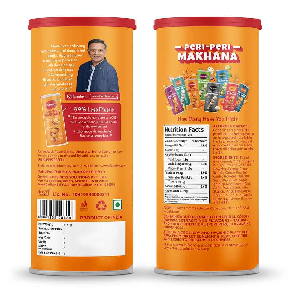 Farmley Peri Peri Makhana Roasted In Olive Oil