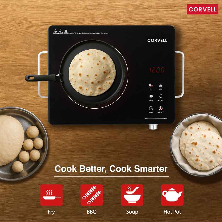 CORVELL Cook-Top Infrared Cooktop 2200W | Glass Top Electric Stove for Kitchen