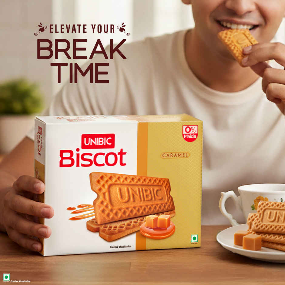 UNIBIC Biscot Caramel And Cinnamon Flavoured Atta Biscuits | Cholesterol-Free And Trans Fat-Free Combo