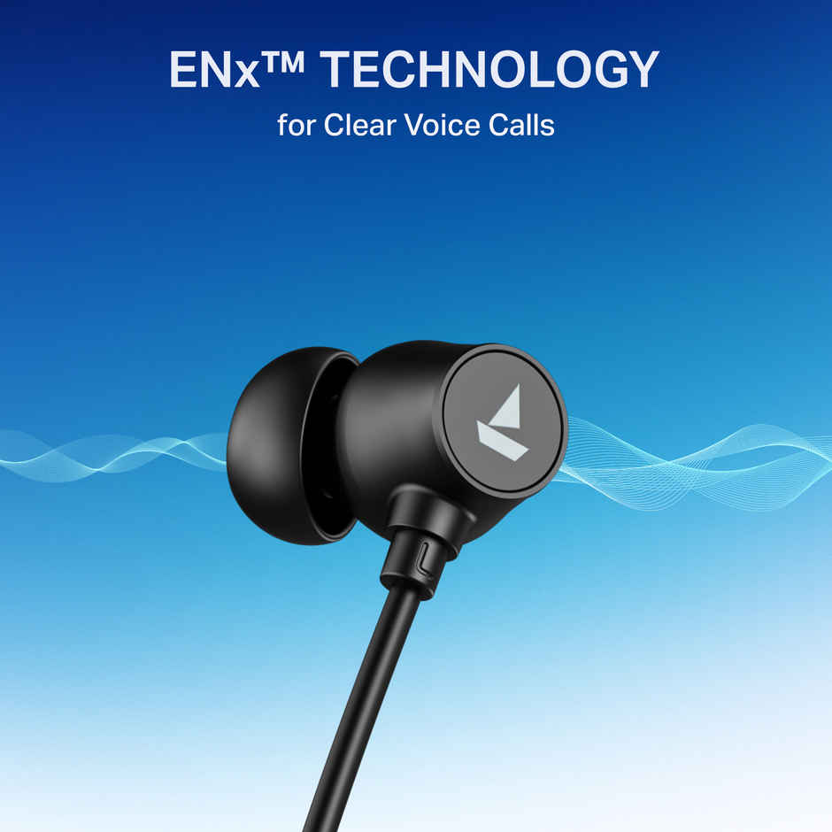 boAt Rockerz 301 ANC,30dB ANC,13mm Drivers,40ms Low Latency,Enx Tech,Bluetooth Neckband | Onyx Black