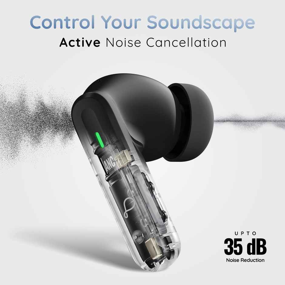 Pebble Blissbuds Ace Earbuds | Clear Sound, ANC, ENC, Quad Mics, Gaming Low Latency Mode