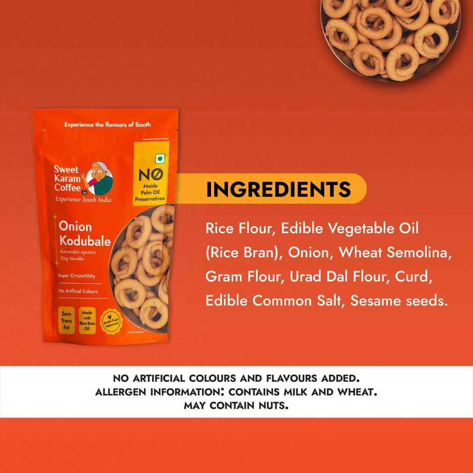 Sweet Karam Coffee Onion Kodubale (Murukku / Chakli) - Namkeen Snacks