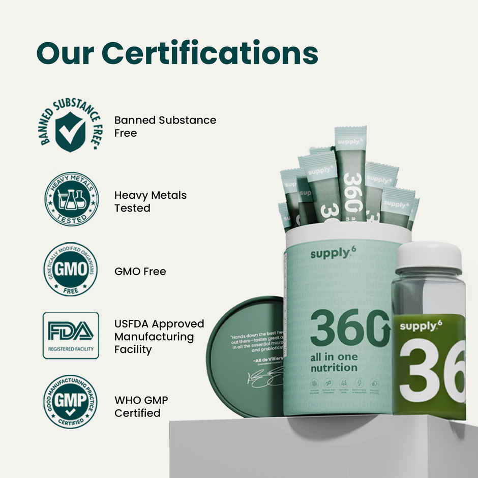 Supply6 360 Ultimate Health Powder Probiotics & SuperFOODs For Gut Health & Immunity