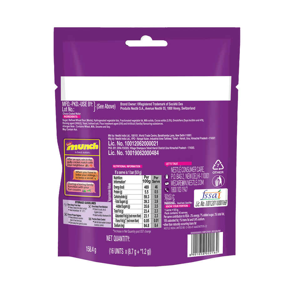 Nestle Munch Choco Coated Wafer Bar | Sharebag Combo
