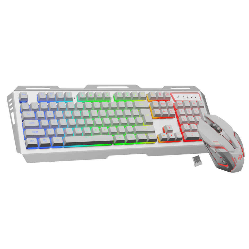 Zebronics Transformer Pro Gaming Combo With 2.4Ghz, Builtin Battery, Type C, Upto 4000 Dpi (White)
