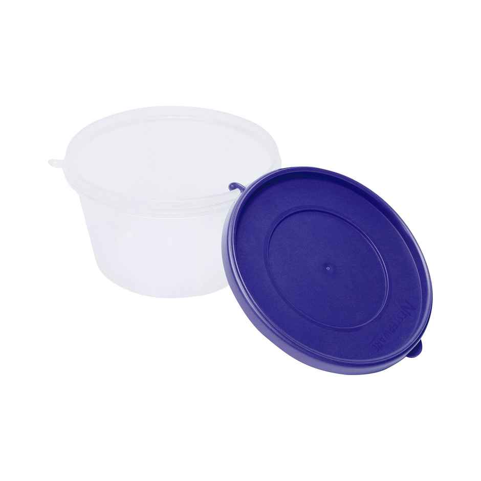 Cutting EDGE 750ml Plastic Round Storage Box Containers with Blue Lid|Set of 6 Nesterware|Food Safe