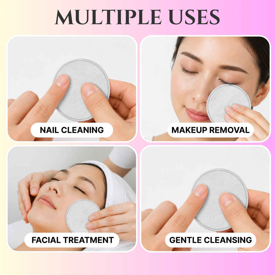 Midazzle Cotton Pads for Makeup Remover & Face Cleansing | Pack of 50 | MICP3501