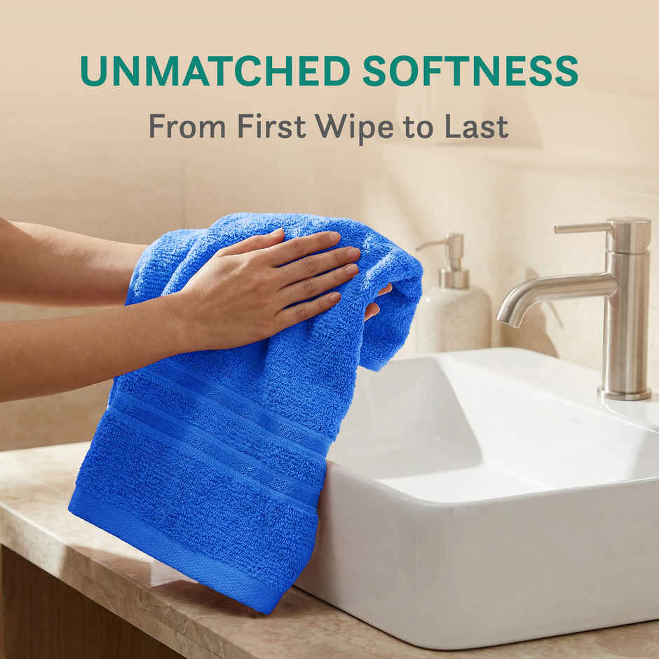 Mytrident Comfort Living Cotton Hand Towel Set | Ocean Blue