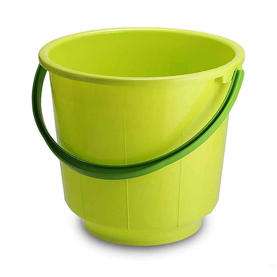 Kuber Industries Unbreakable Strong Plastic Bathroom Bucket 13 L (Green)