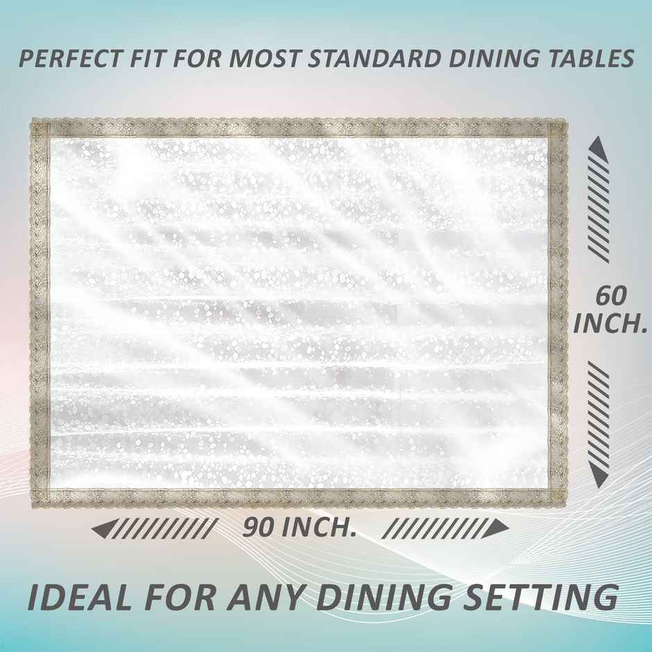 Kuber Industries 60X90 Inch Dining Table Cover for 6 Seater for Home Decor | DTC | Gold