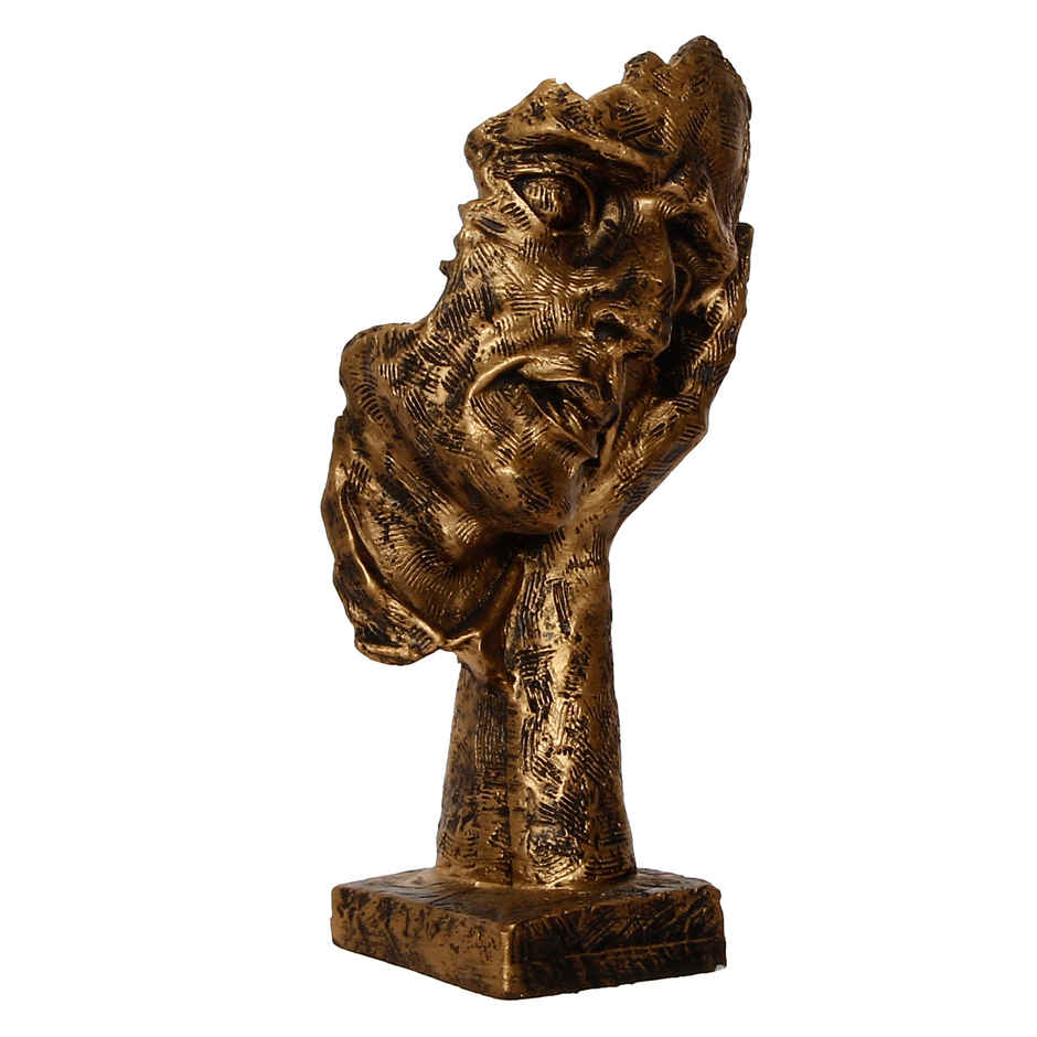 eCraftIndia Antique Finish Thinking Man Face Handcrafted Polyresin Showpiece