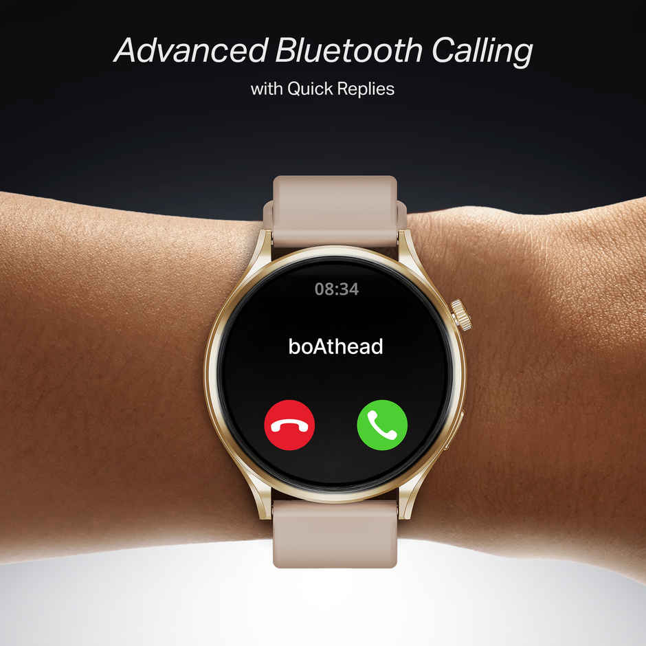 boAt Lunar Discovery Pro Smartwatch, 1.39" HD, Metal, SOS, HR/SpO2, Cherry Blossom