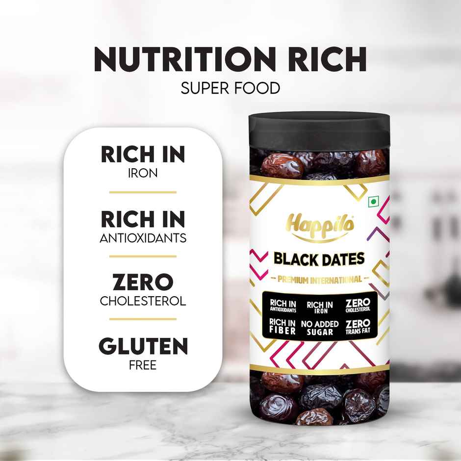 Happilo Black Dates Jar