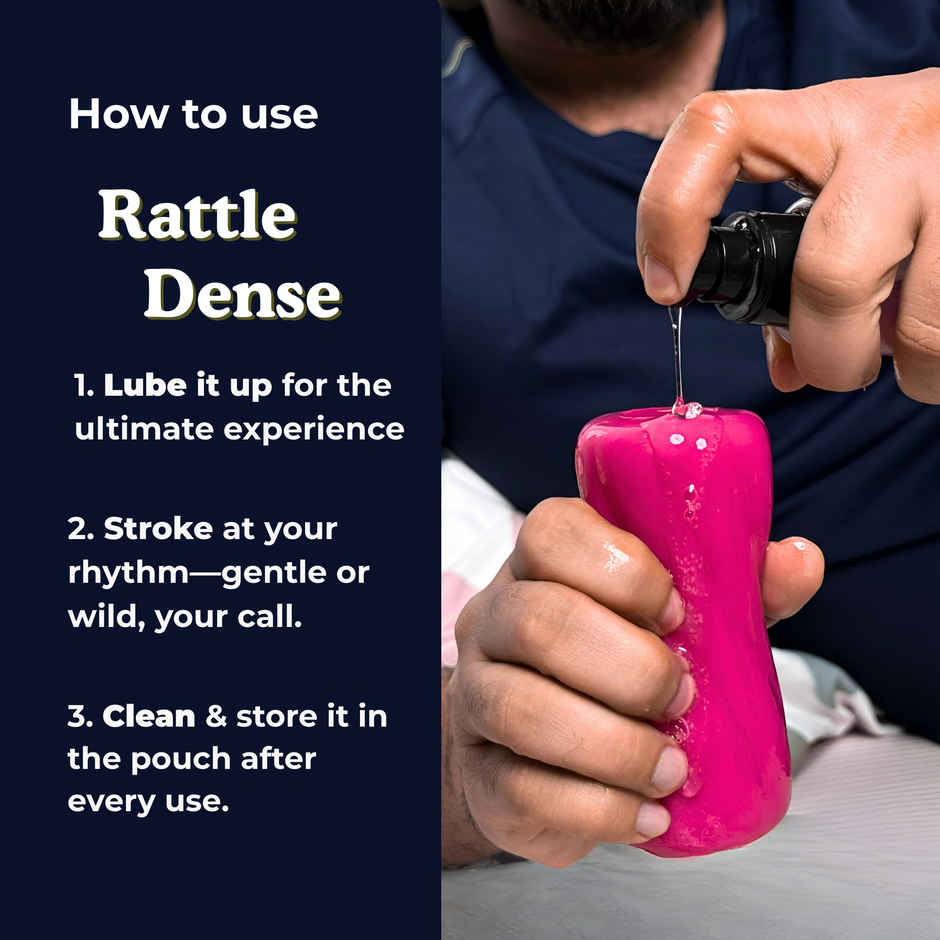 Boldedge Rattle Dense Sleeve Stroker Massager - Strawberry Lubricant