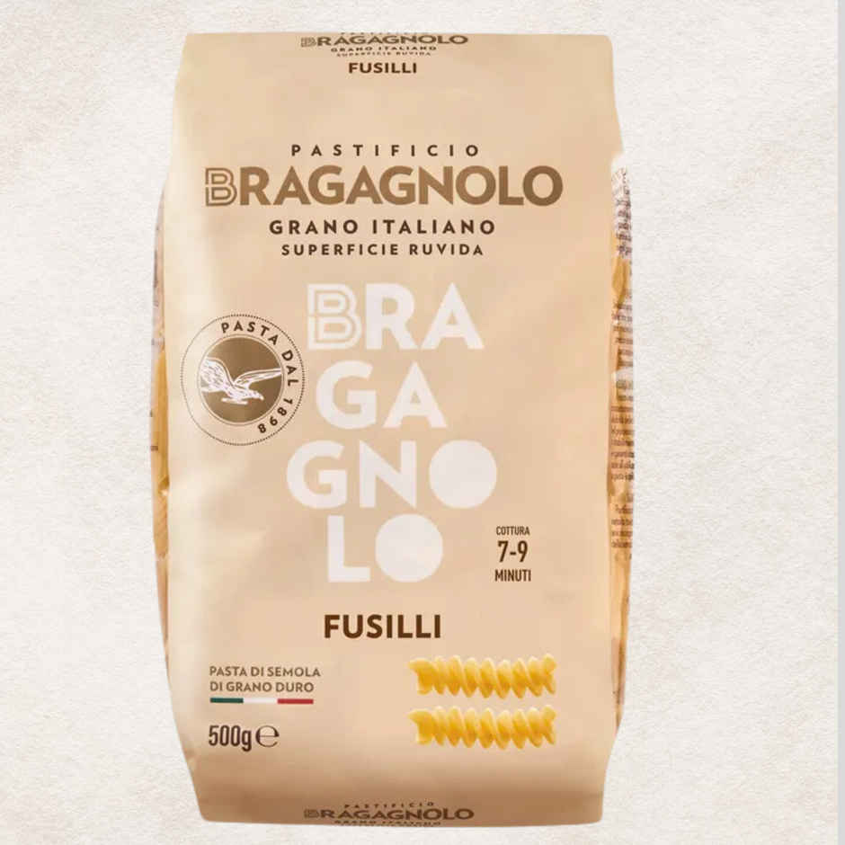 Bragagnolo Fusilli Pasta | Itlaian Wheat Bronze Cut Die Rough Surface