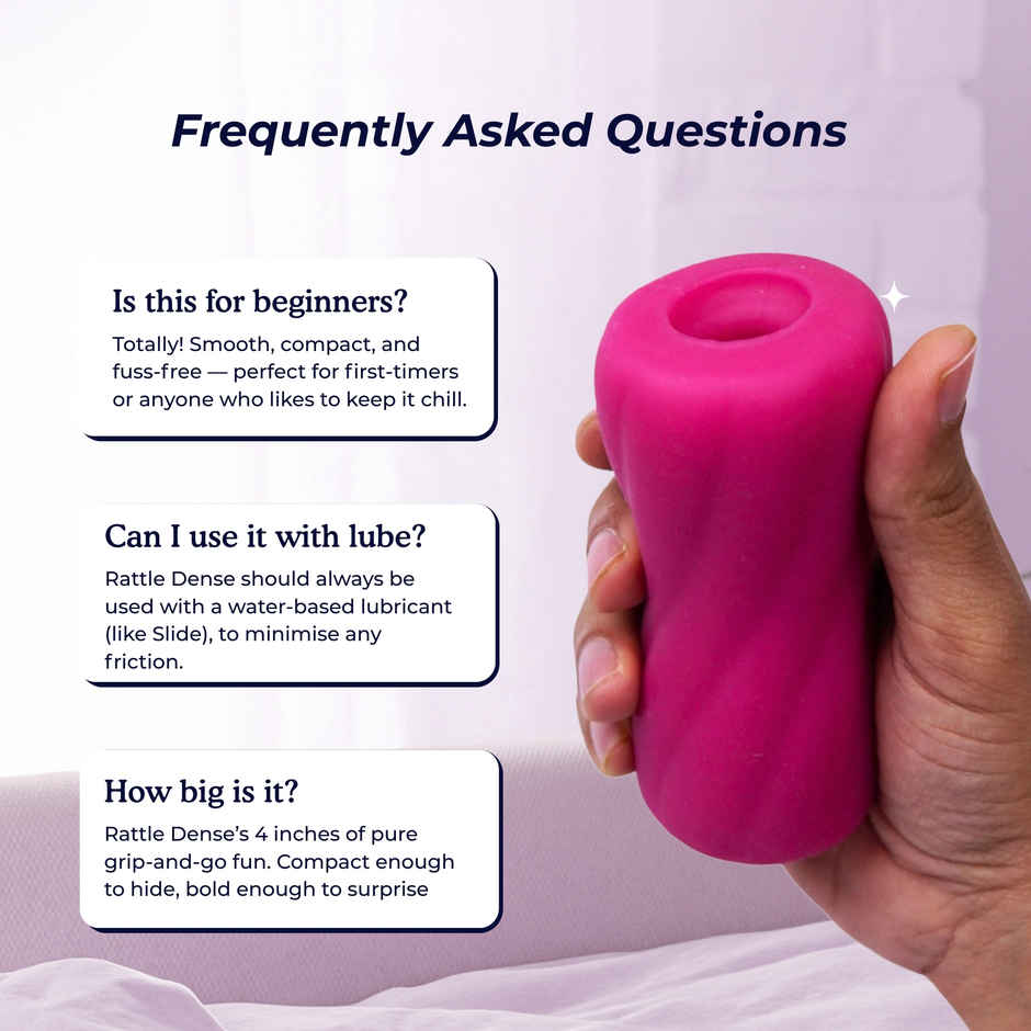 Boldedge Rattle Dense Sleeve Stroker Massager - Strawberry Lubricant