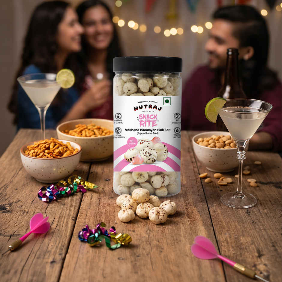 Nutraj Snackrite Roasted Makhana | Himalayan Pink Salt | Jar