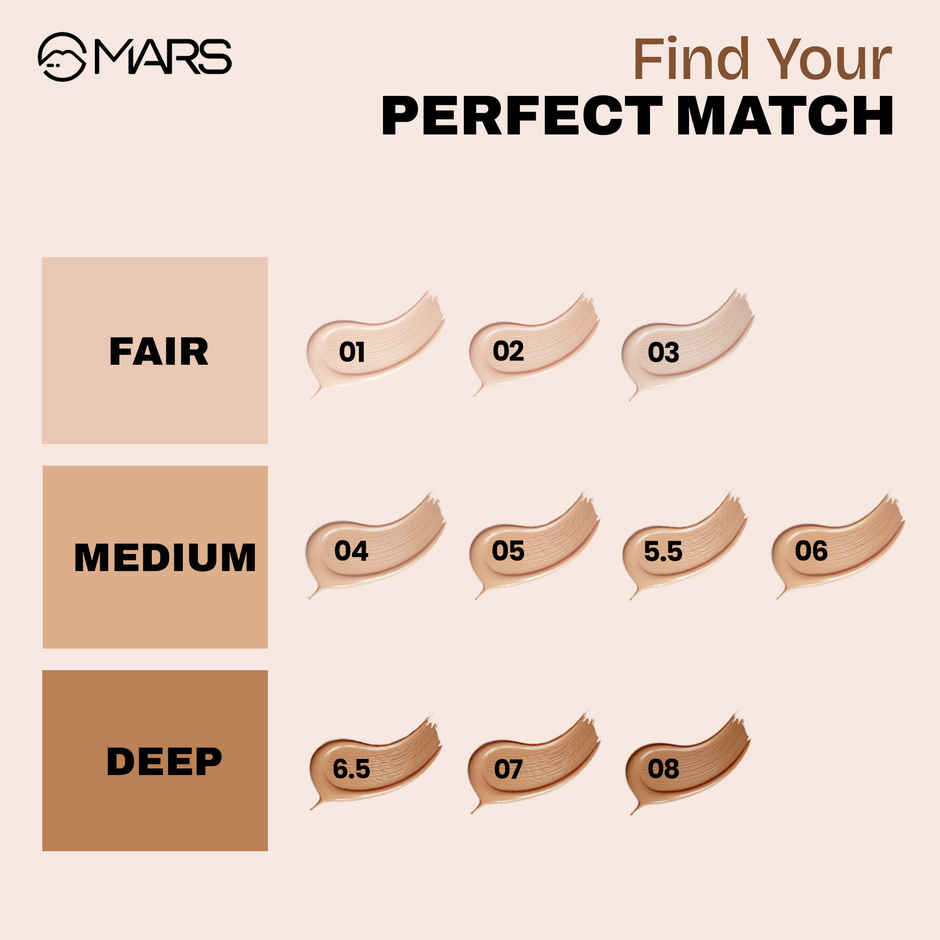 MARS Cosmetics High Coverage Liquid Foundation (Shade-03)