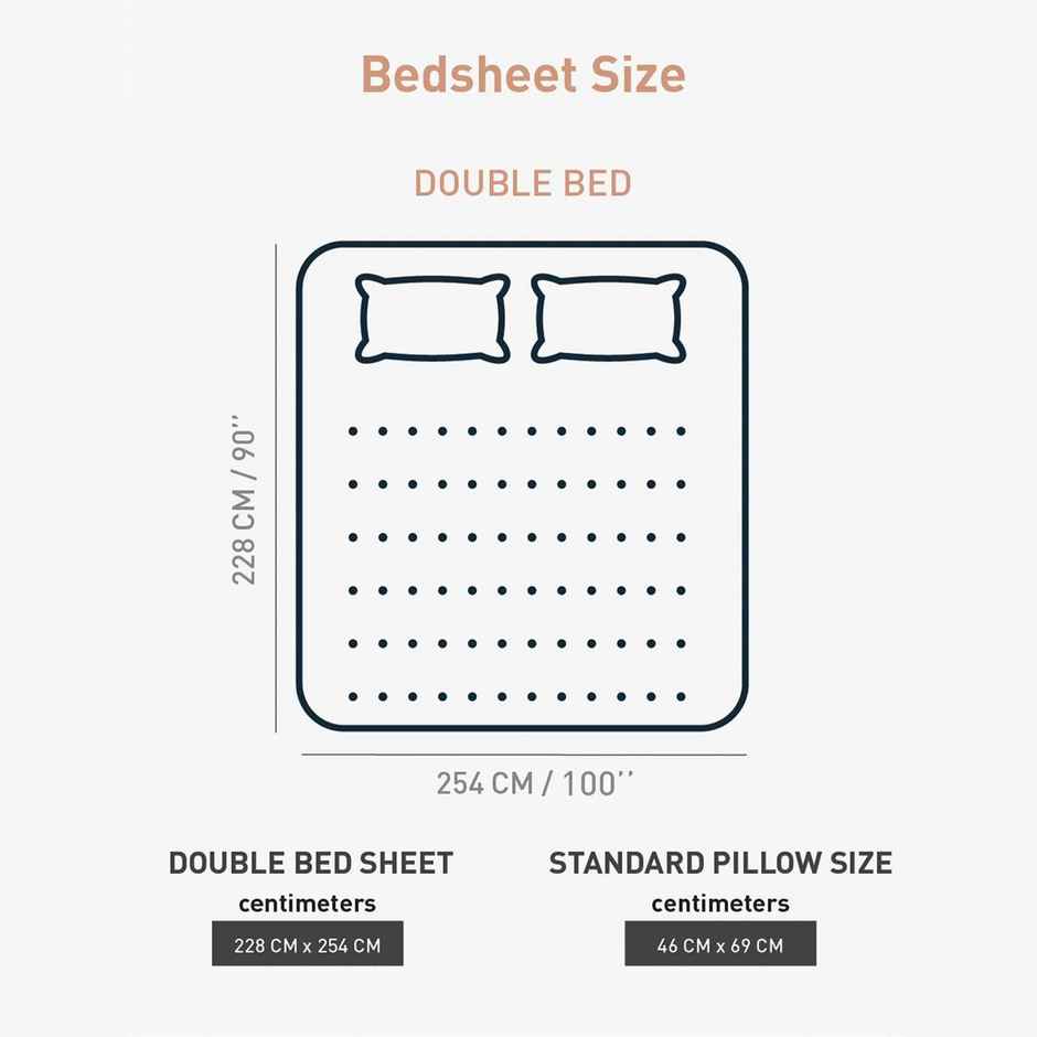 Mytrident Bedsheet Set | Queen Size Double Bed sheet set | 100% Cotton - Midnight Bloom