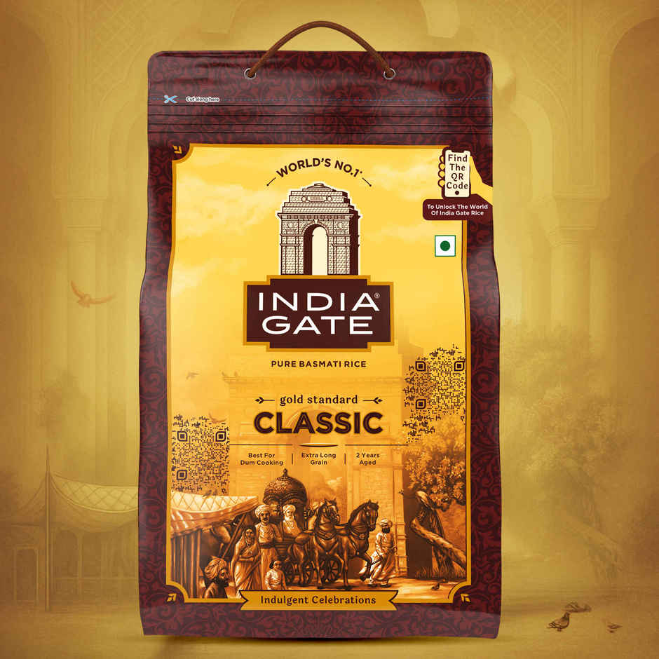 India Gate Gold Standard Classic Basmati Rice | 2 Years Aged | Extra Long Grains