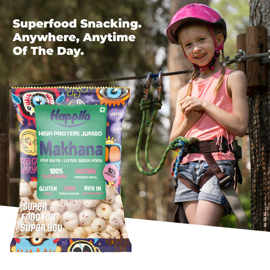 Happilo Jumbo Makhana(Foxnut)|Ideal for Fasting|Healthy Snacks|Vrat