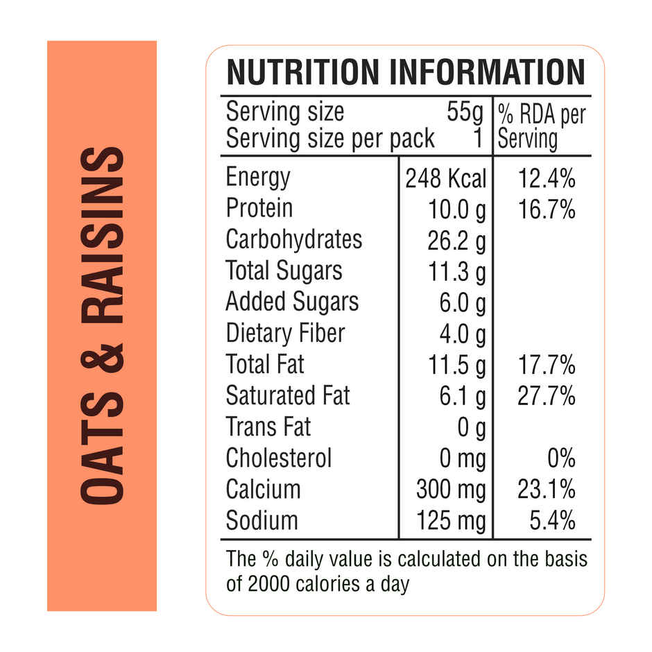 Ritebite Max Protein Cookie Oats & Raisins, No Maida Multigrain Premium Biscuit Cookies