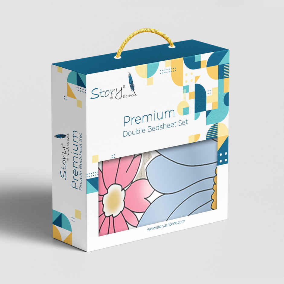 Story@Home Luxury 250 TC Premium Bedsheet | Gift Set