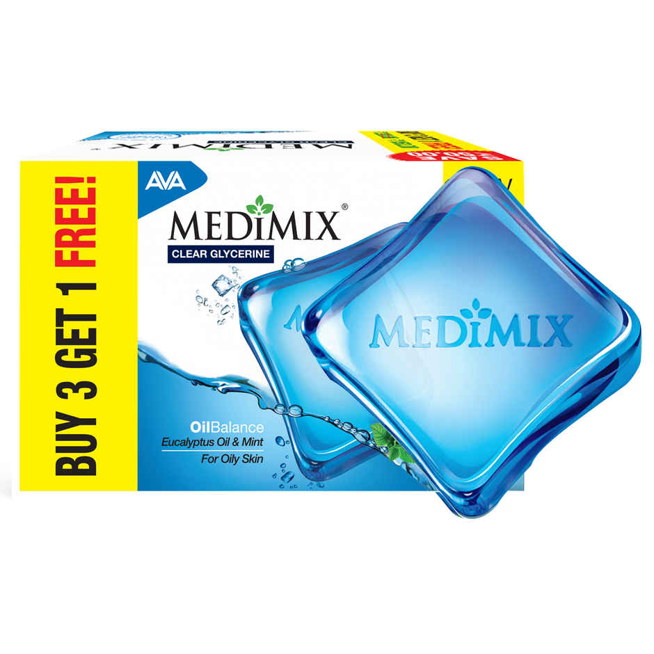 Medimix Clear Glycerine Oil Balance Soap for Oily Skin with Eucalyptus & Mint