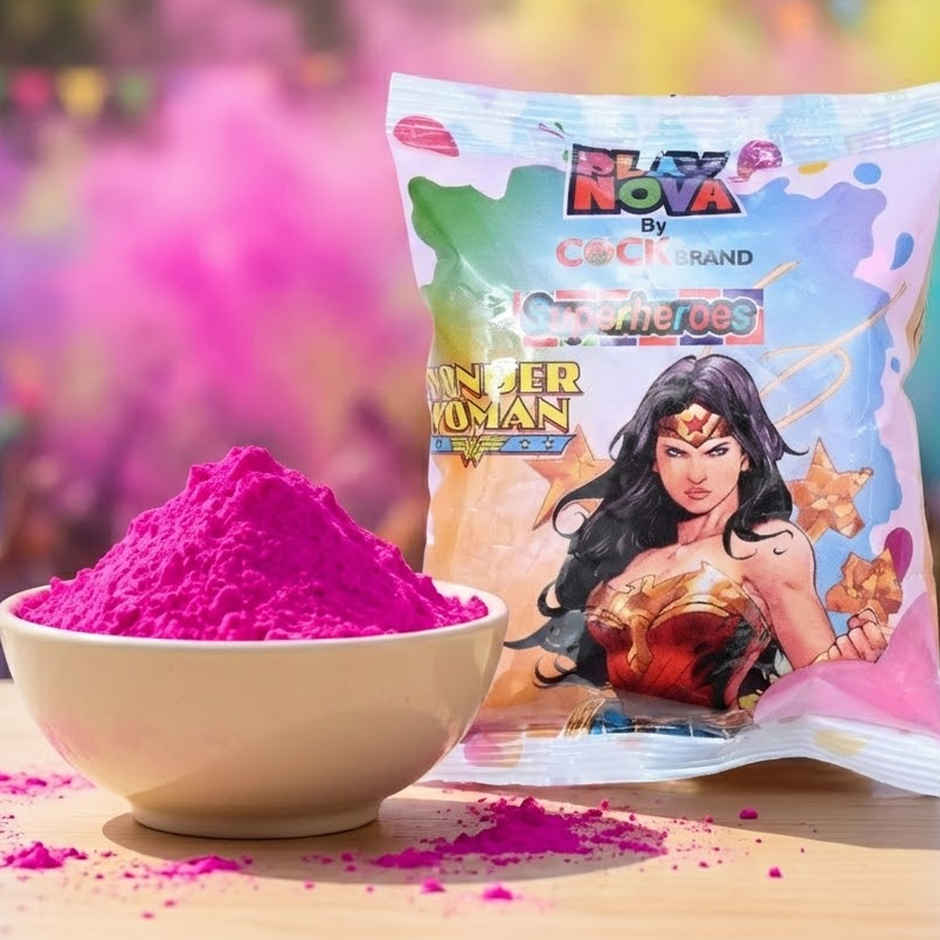 Playnova Superheroes Wonder Women Holi Gulal | Pink | Cock