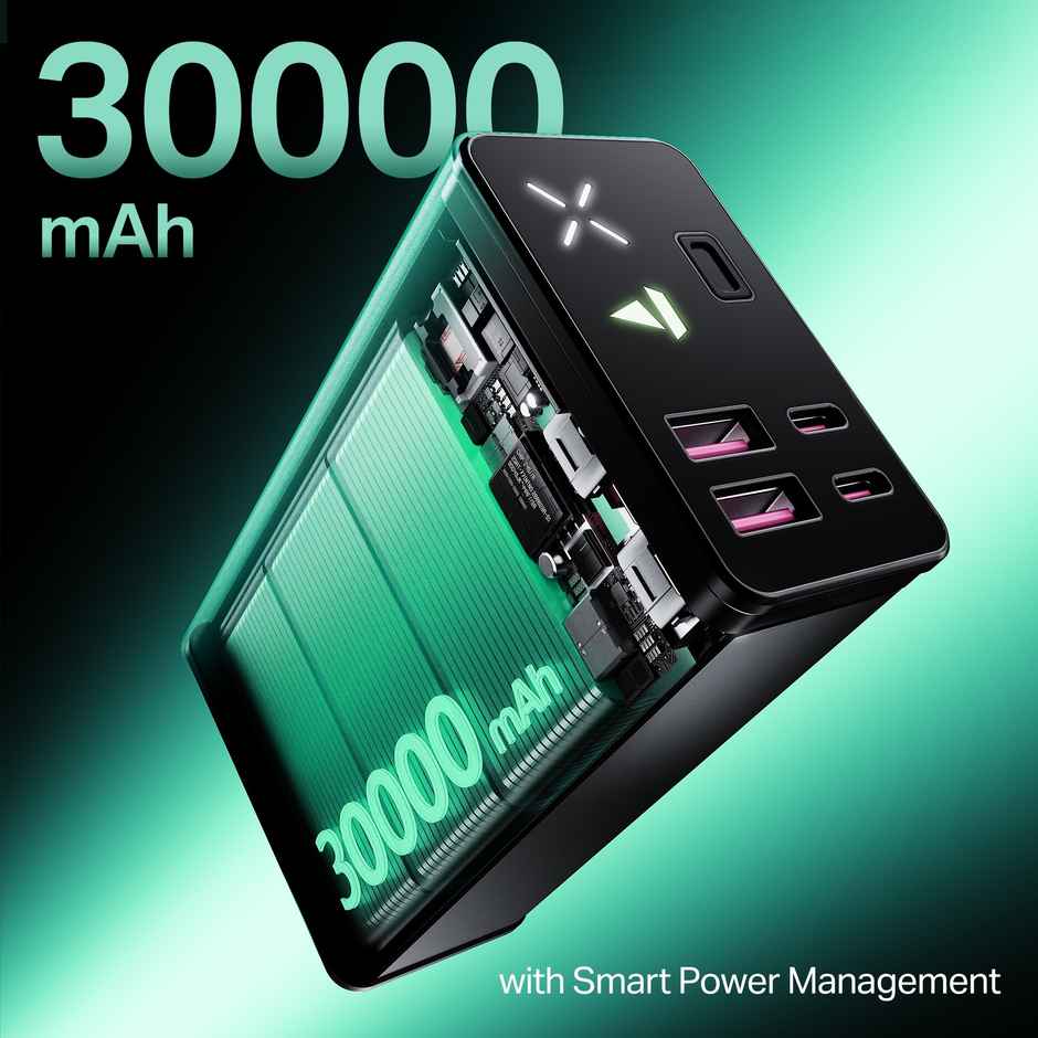 boAt Energy Shroom PB665 Turbo 30000mAh Laptop Powerbank | 65W Turbo Fast Charging Onyx | Black