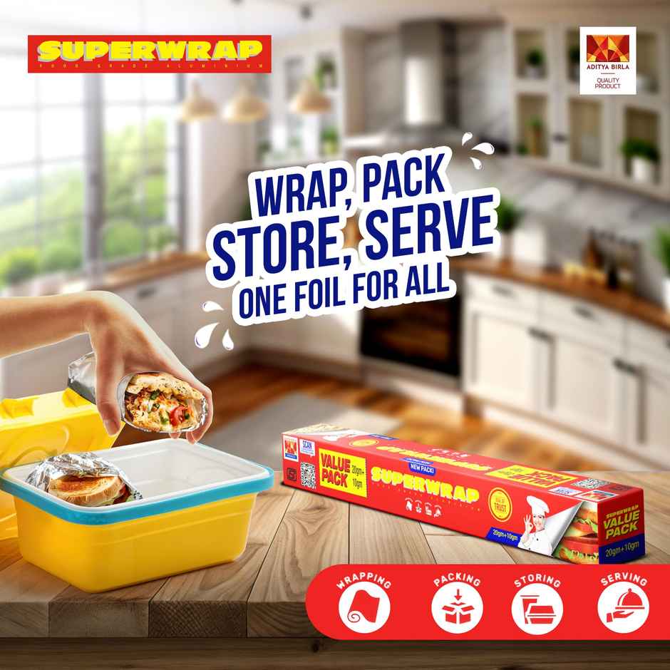 Hindalco Super Wrapp Aluminium Foil | 20 g + 10 g | Pack Of 3