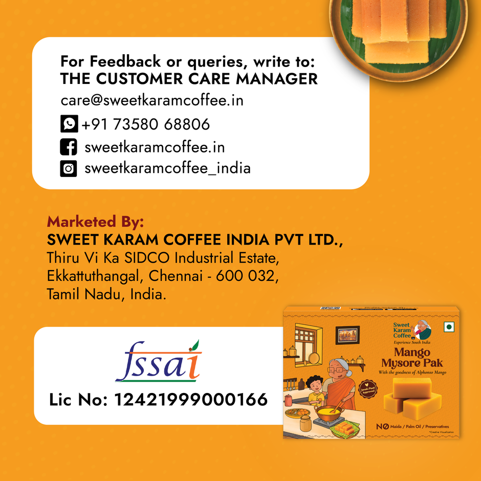 Sweet Karam Coffee Mango Mysore Pak By Sweet Karam Coffee - No Preservatives