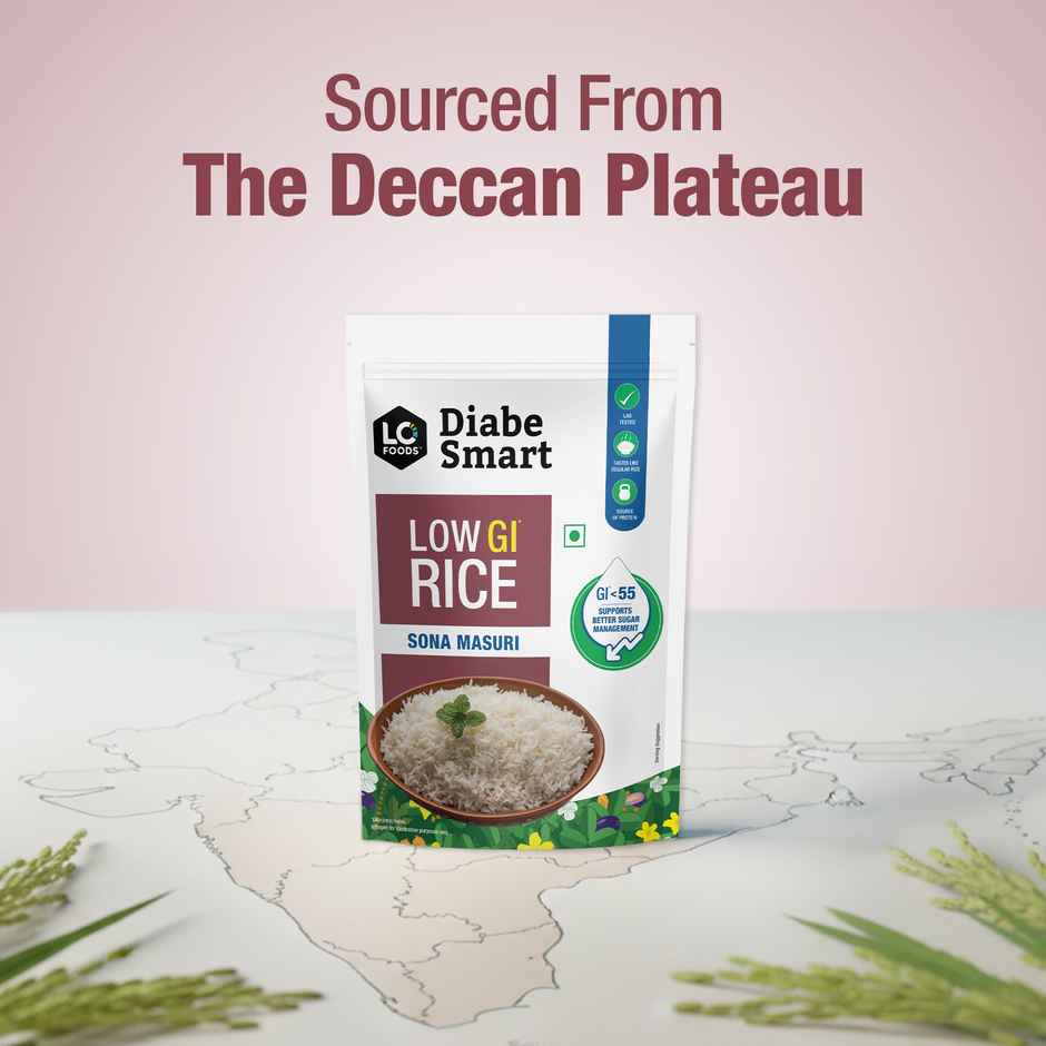 DiabeSmart Low Gi Rice - Sona Masoori Diabetic Care White Rice For Sugar Control