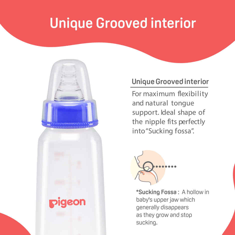 Pigeon Baby Care Peristaltic Nursing Bottle Twin Pack | 200 ml | Blue White Nipple M