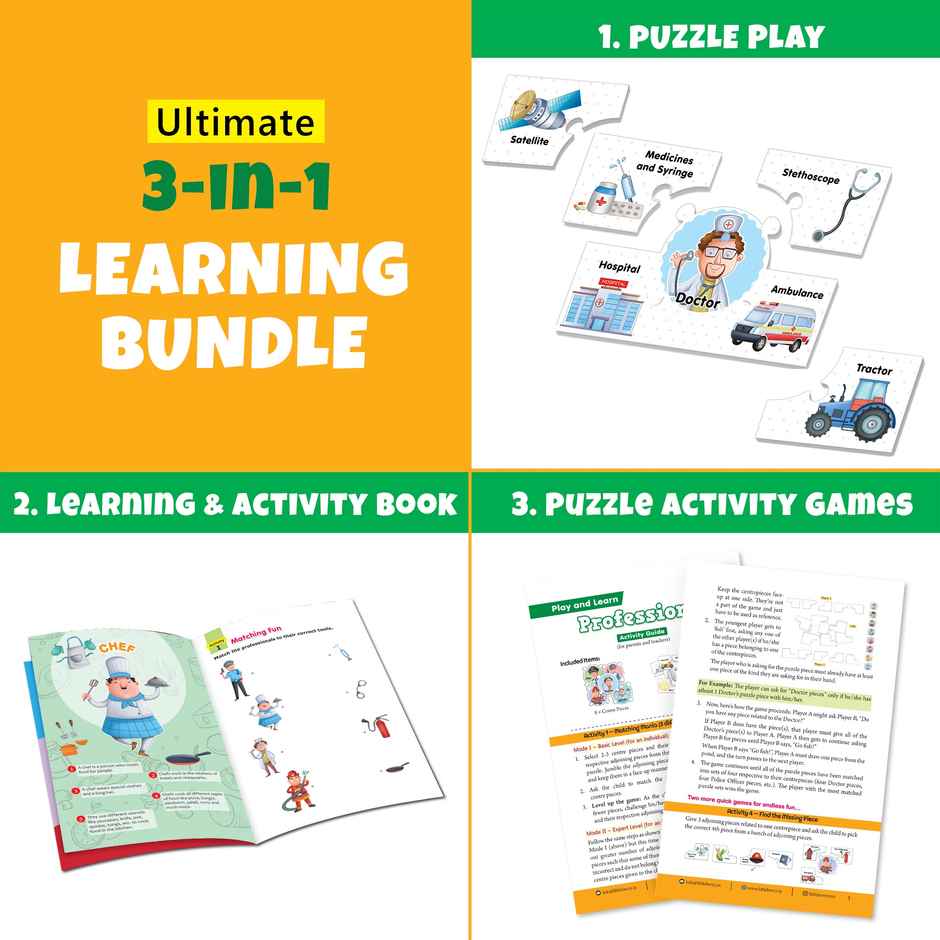 Little Berry Professions Puzzle Game For Kids: Play And Learn Puzzle With Activity Book - Lb37