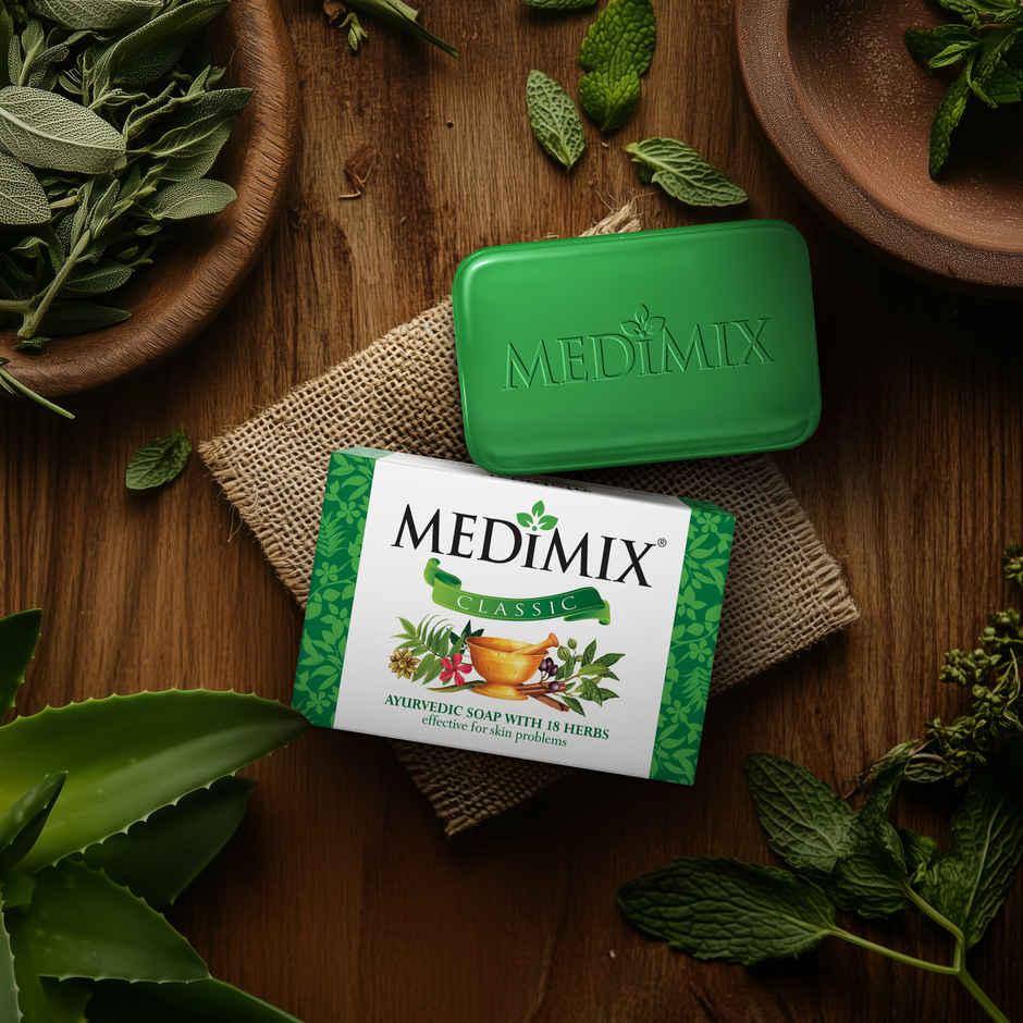 Medimix Classic Ayurvedic Traditionally Made Soap with 18 Herbs