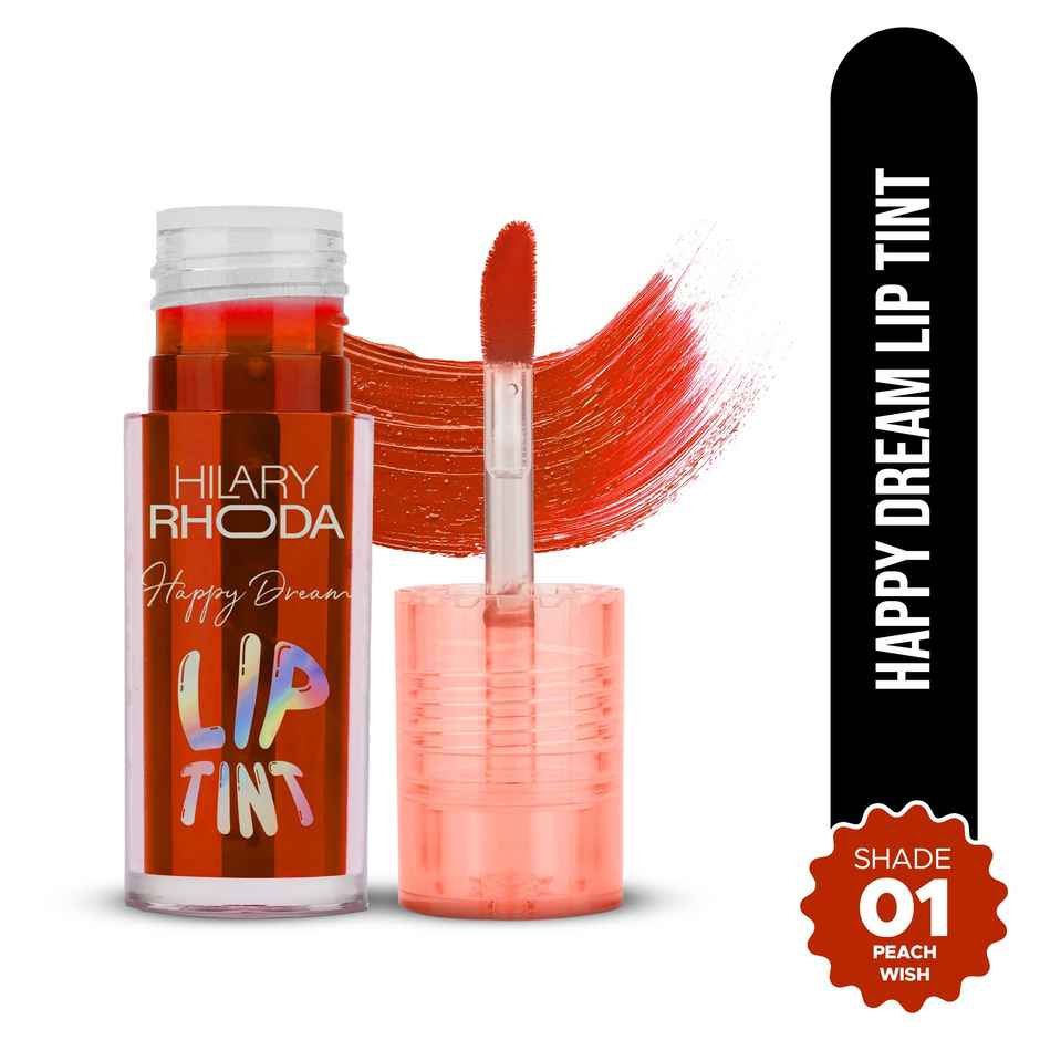 Hilary Rhoda Happy Dream Lip Tint | Infused with Hyaluronic Acid | Peach Wish - Shade 01
