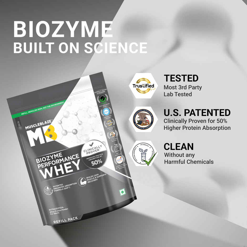 MuscleBlaze Biozyme Performance Whey Protein Powder (Rich Chocolate)