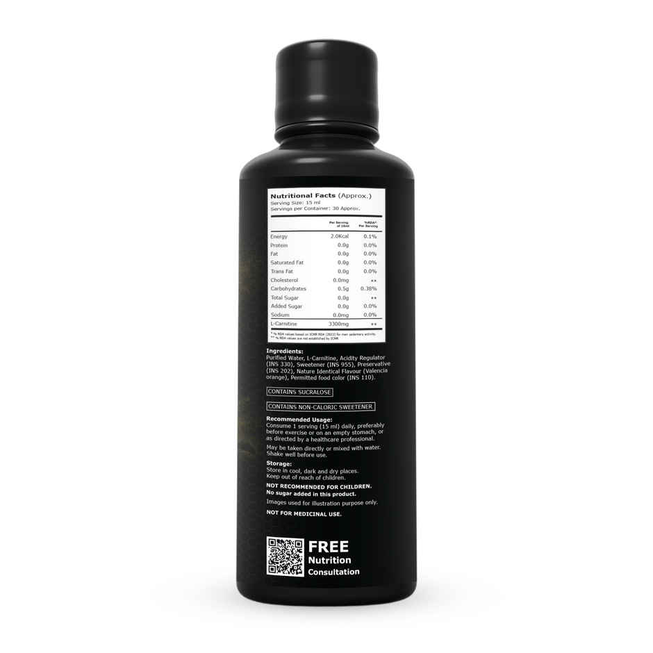 Pure Nutrition L-Carnitine 3300mg Liquid | Valencia Orange | Fat Burn & Energy