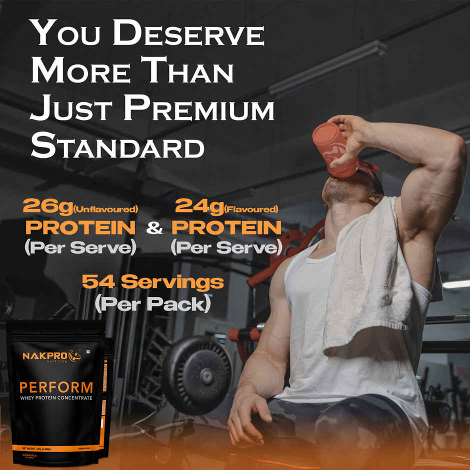 Nakpro Perform Whey Protein Concentrate |Trustified Certified | Unflavoured