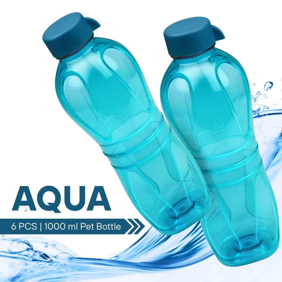 Flair Aqua Pet Bottle With Regular Cap | Blue | 1 L