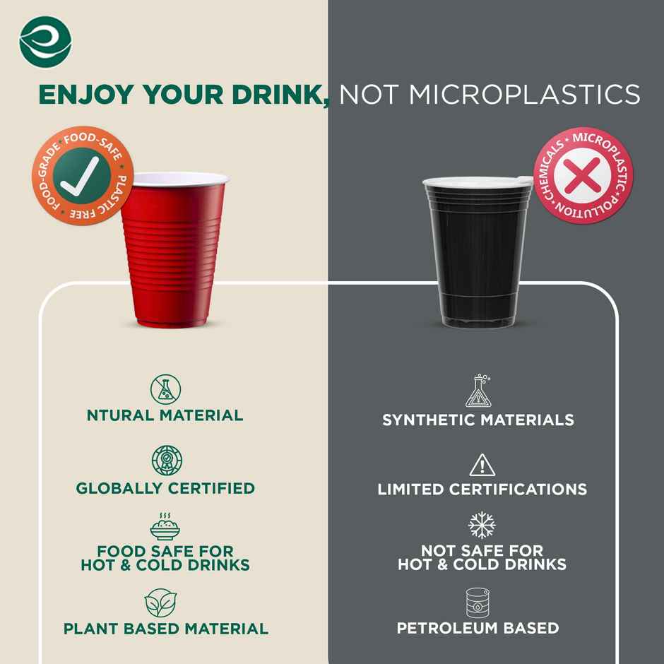 ECO SOUL | Beer Pong | Party Glasses | 16 oz | Red | 10 Count